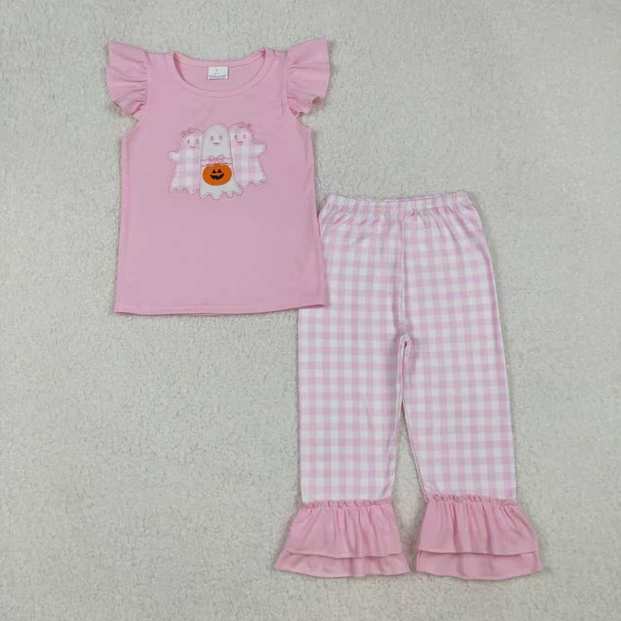 Pink Gingham Pumpkin Ghost