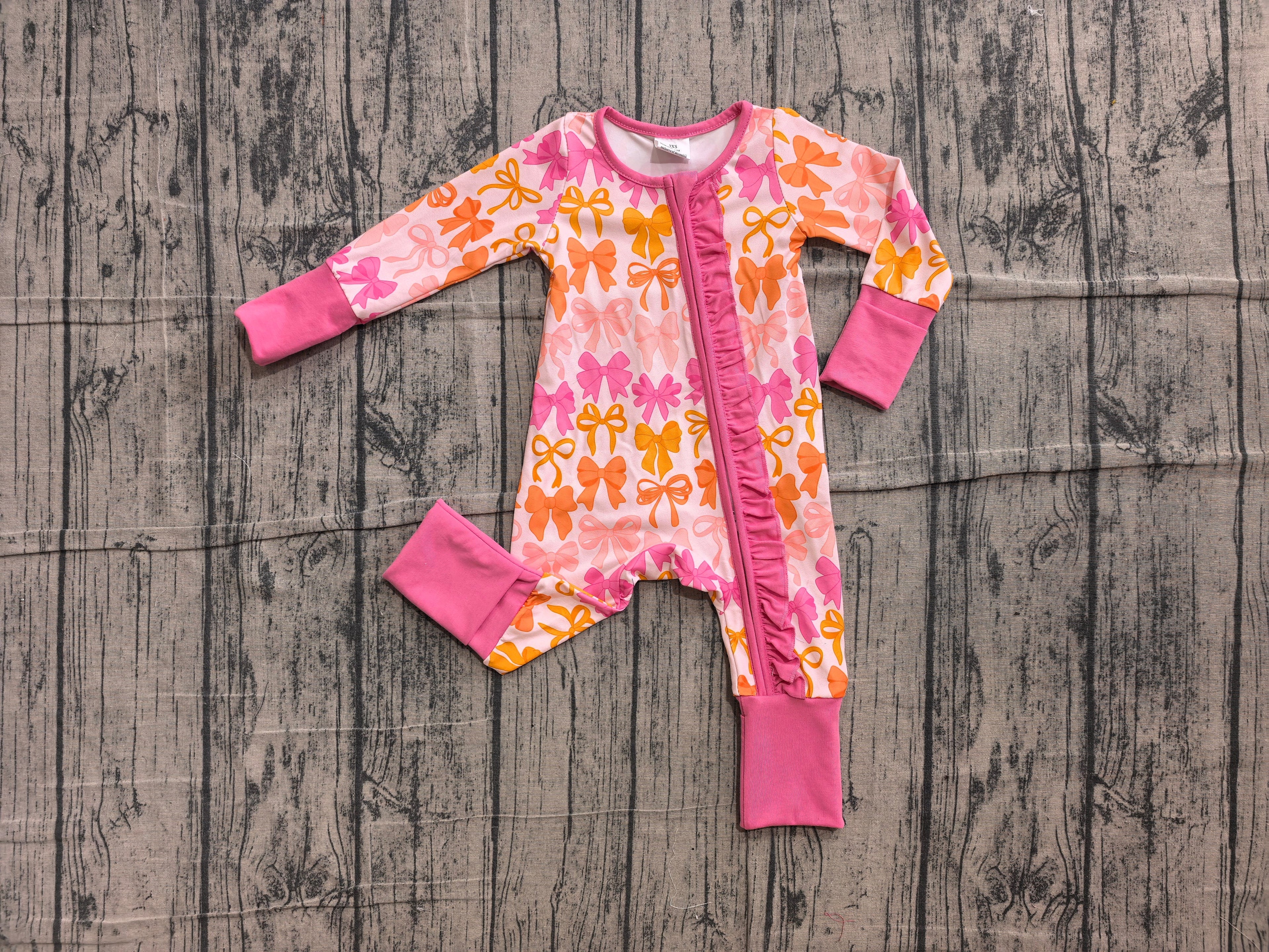 Pink/ Orange bow Sleepies