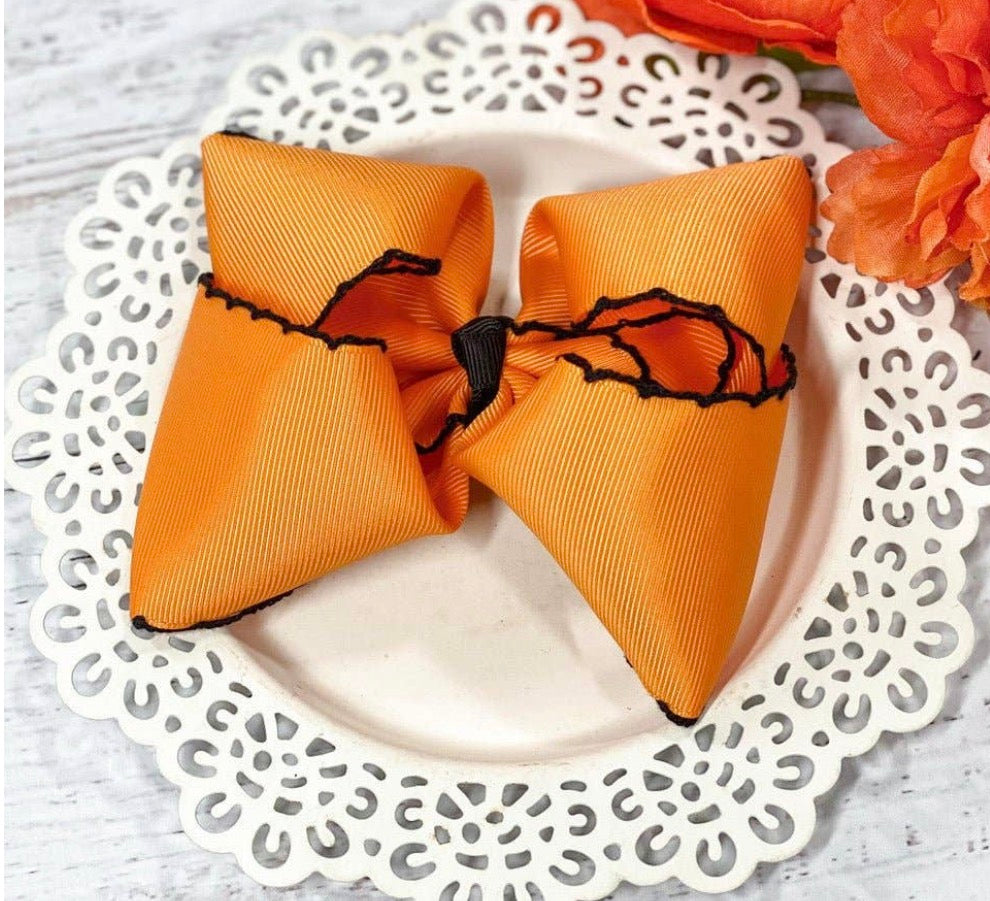 Orange with Black Trim Bow