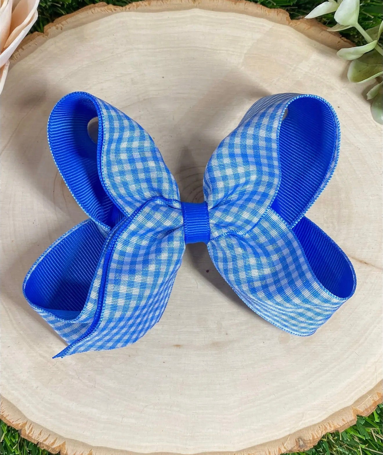 Blue Gingham Bow